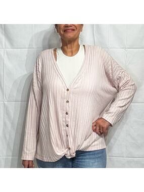 Hippie Rose Blush Pink Knot Front Top Sz 2X NWT